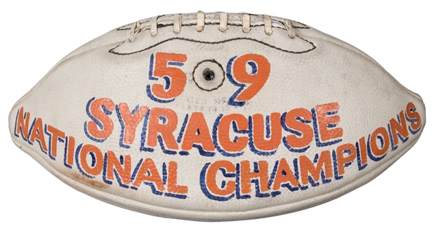 1959 National Champions Syracuse Orangemen Signed Painted Wilson Football With Over 40 Signatures Including Ernie Davis (Beckett)